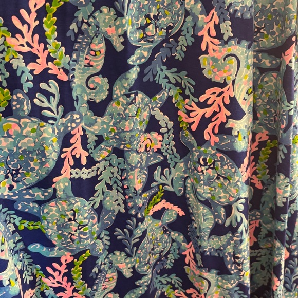 Lilly Pulitzer Sleeveless Margot Dress in Turtle Villa and Corsica Blue Womens - Picture 3 of 7